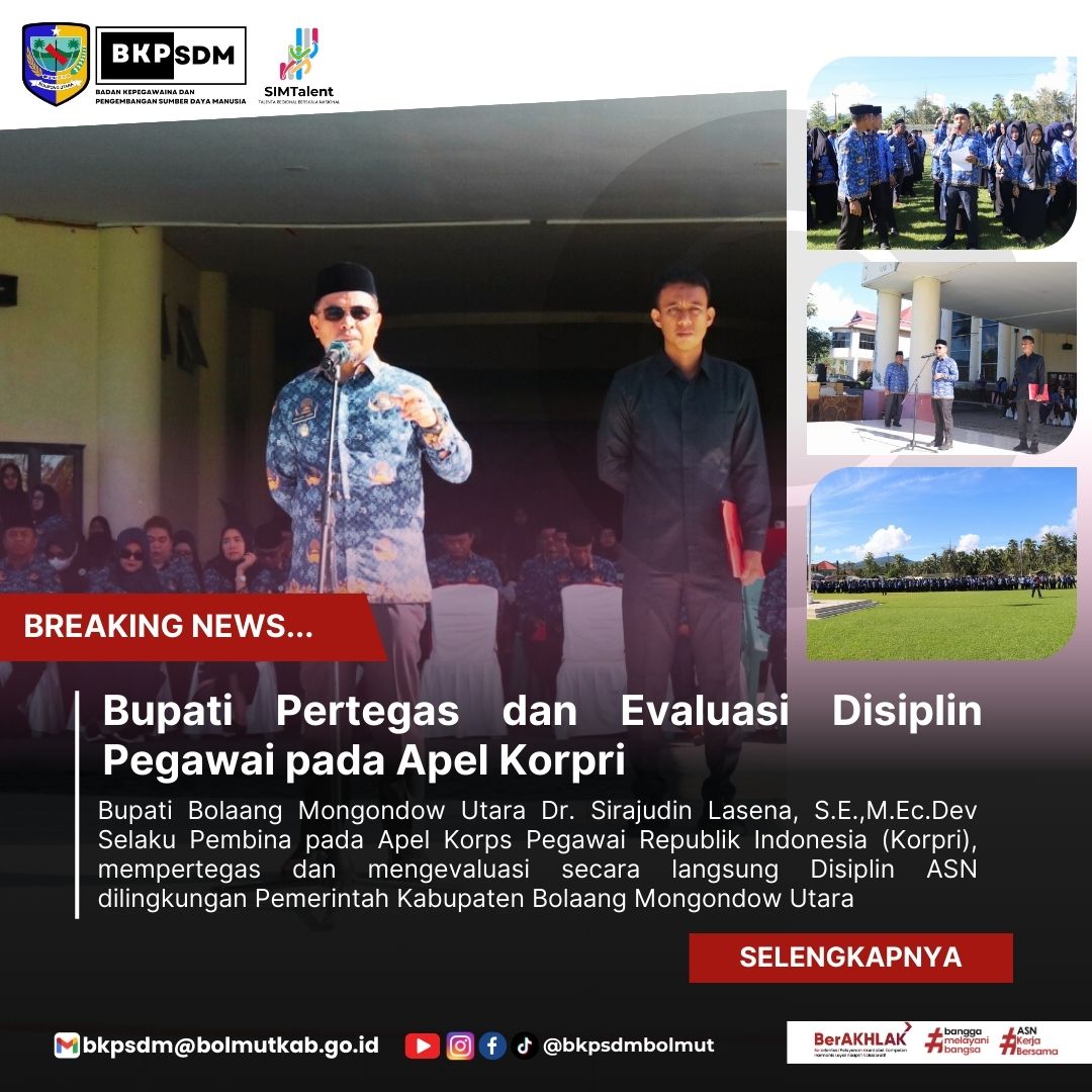 Bupati Pertegas Dan Evaluasi Disiplin Pegawai Pada Apel Korpri