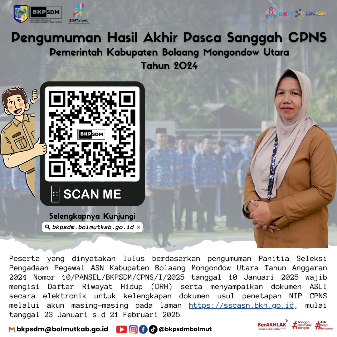 HASIL AKHIR PASCA SANGGAH CPNS BOLMUT TAHUN ANGGARAN 2024