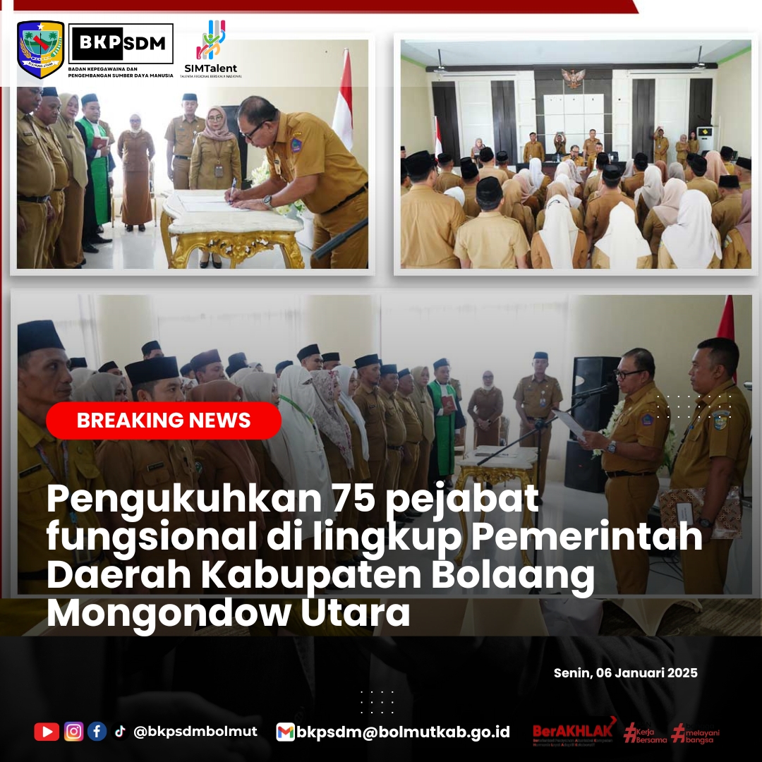 Pengukuhkan 75 Pejabat Fungsional Bolmut